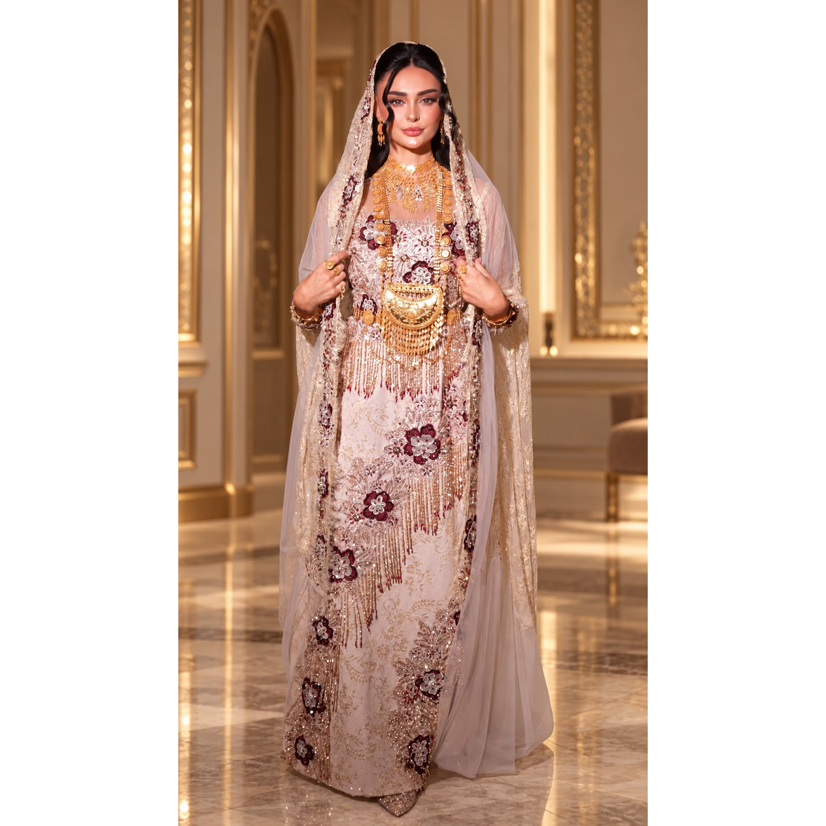 JK-134-Floral Embroidered Gowns