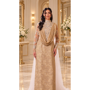 JK-139A-High-Neck Draped Gowns