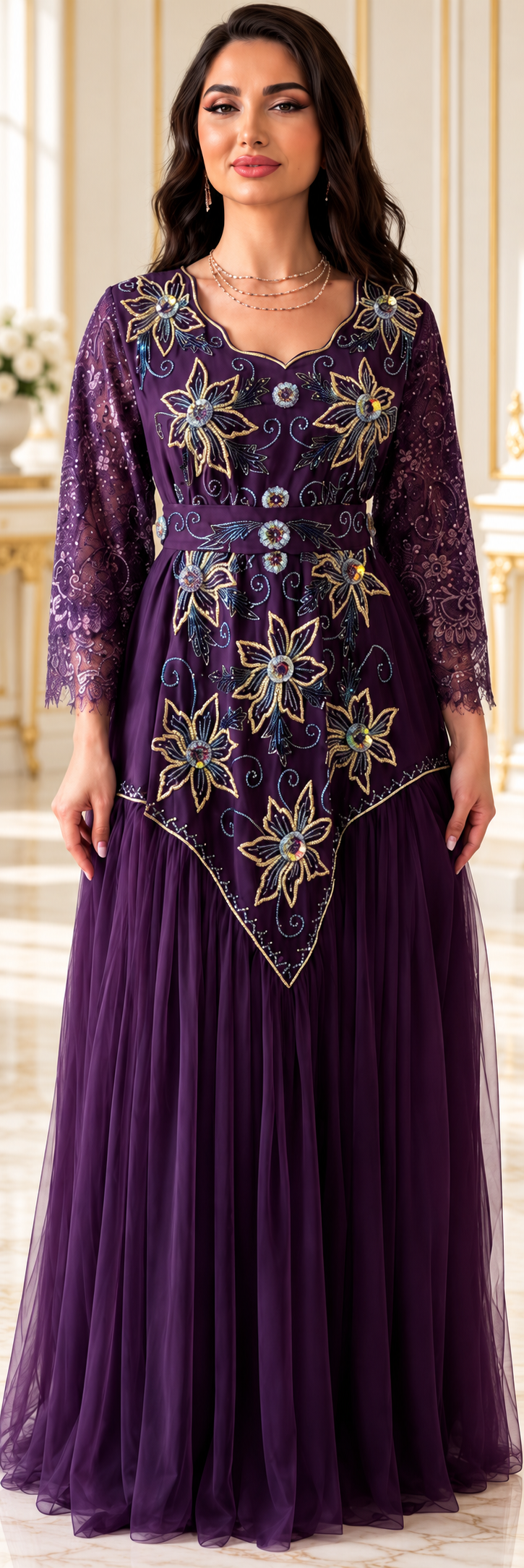 Df-822-Embroidered dress