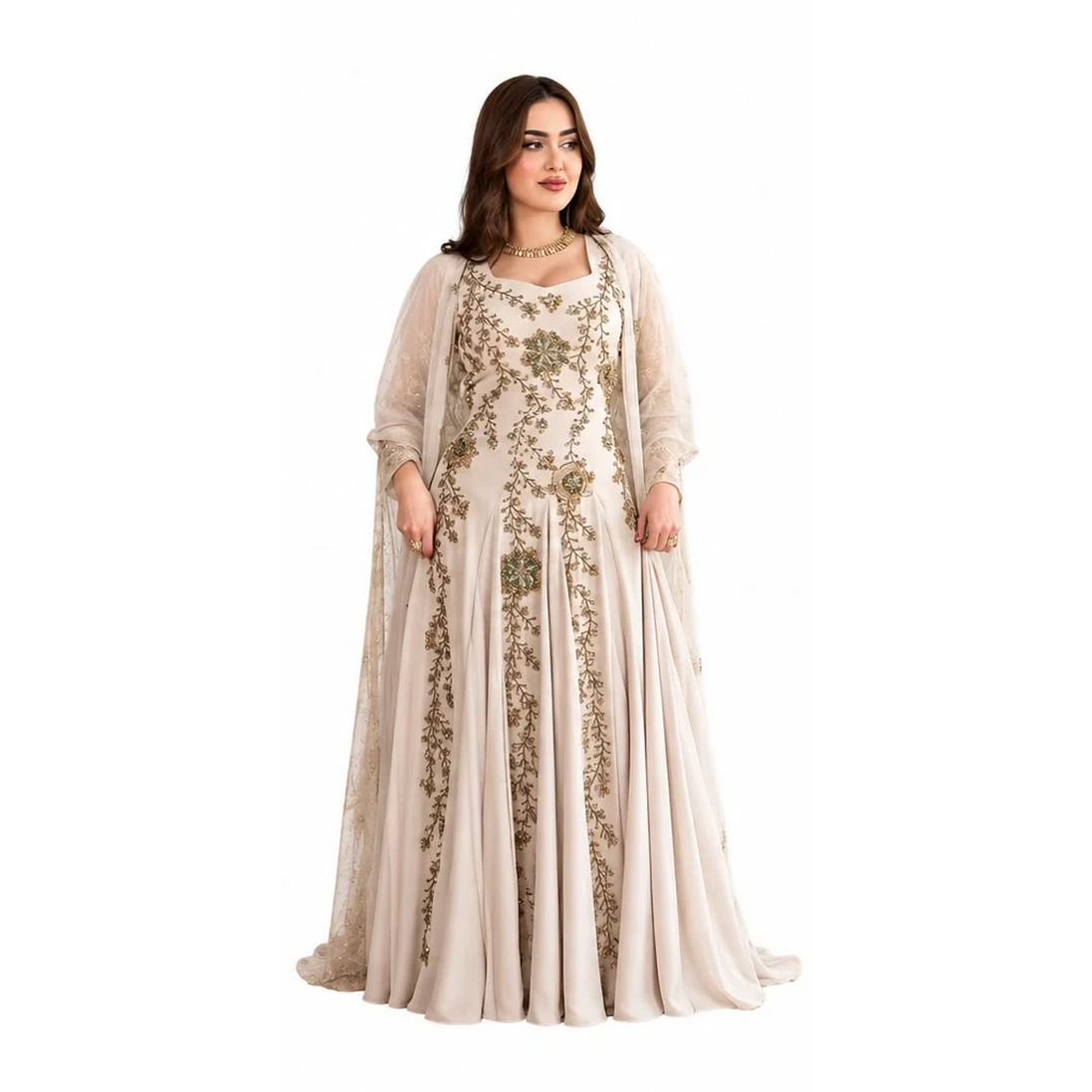 Jk-62-Lace cape dresses