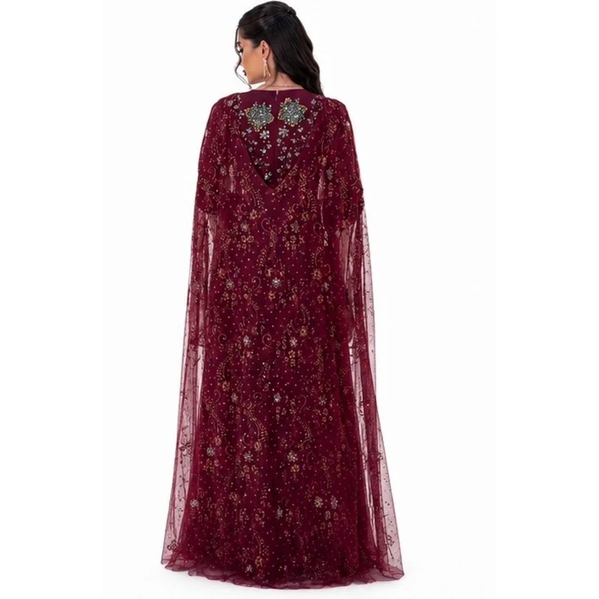 Jk-62-Lace cape dresses
