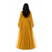 Jk-68C-Embellished tulle overlay Gown