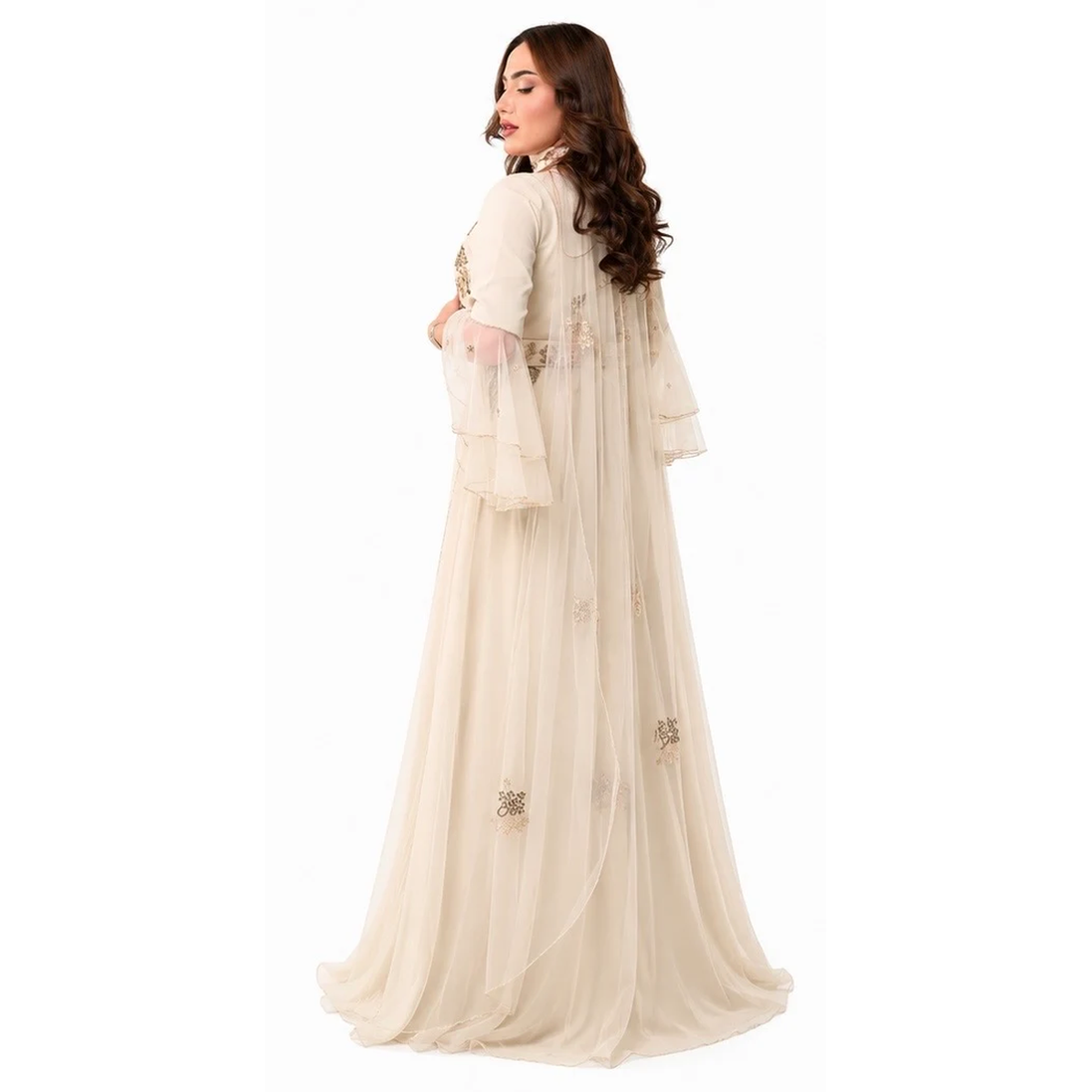 Jk-58A-Flared sleeves dresses