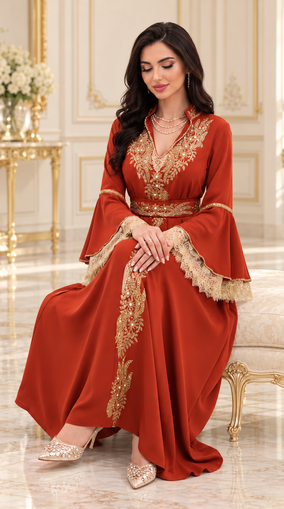 Df-826-Elegant flared dress