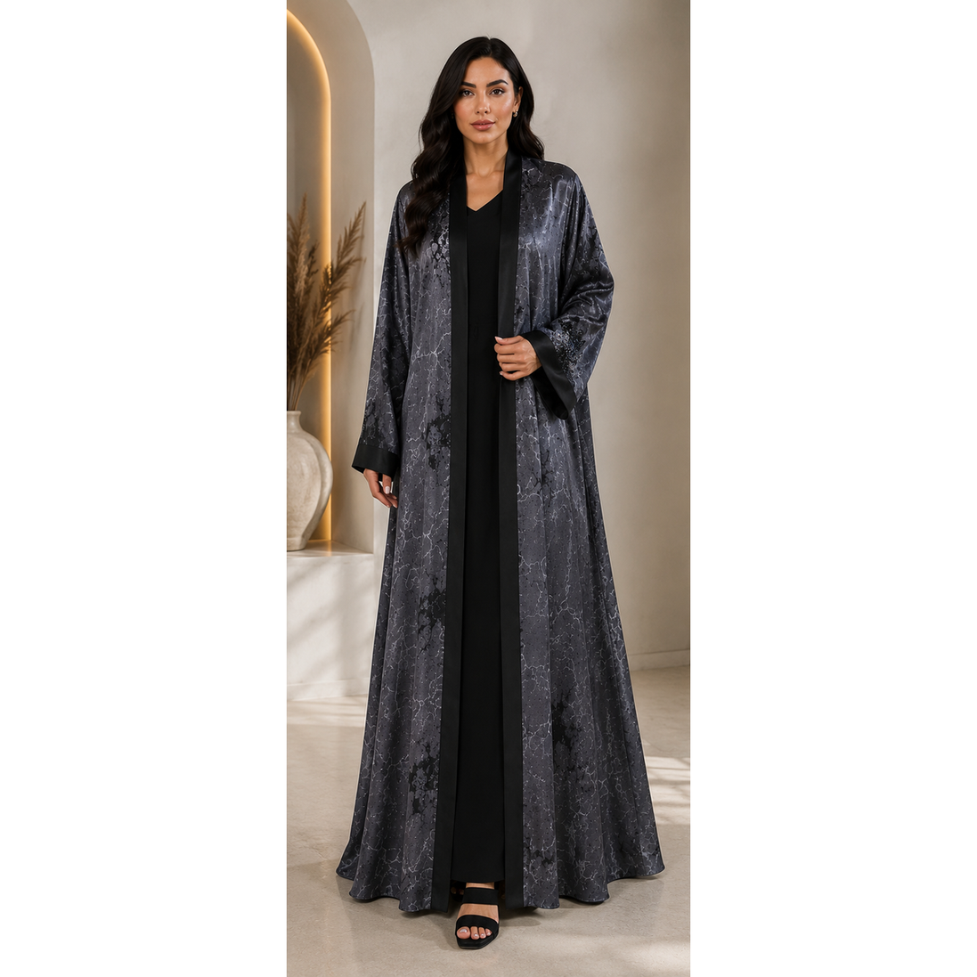 Af-645-Burnt gray Abaya