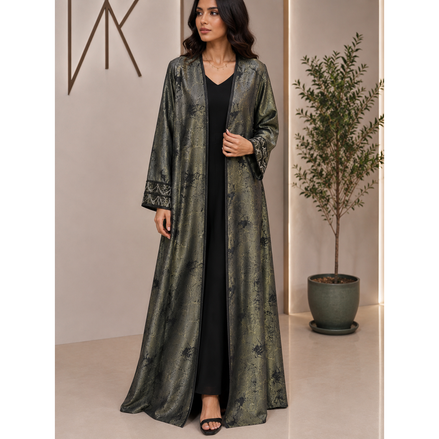 AF-630-Burnt green Abaya