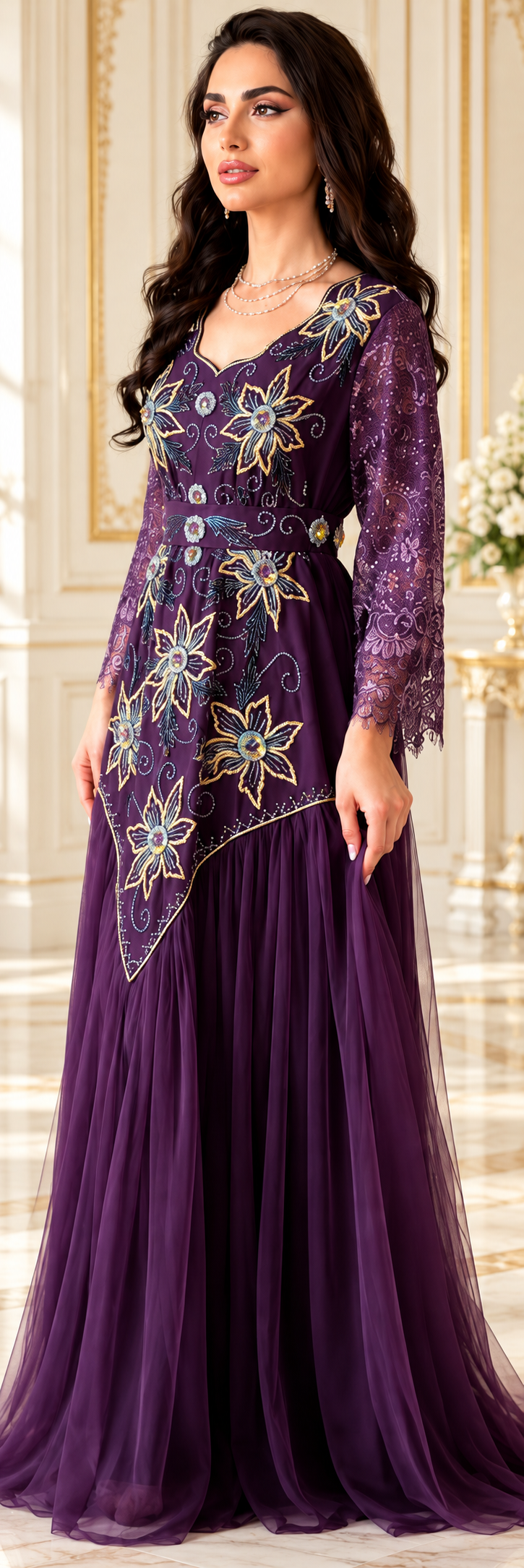 Df-822-Embroidered dress