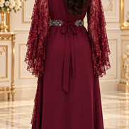 Df-767A-Pearl embellished dress