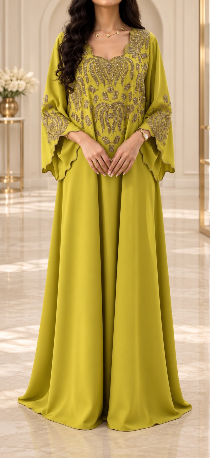 DF-443 Embellished Kaftan Dresses