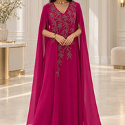 JK-07A Embellished Cape Dresses