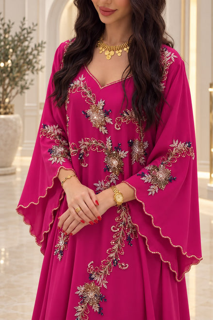 DF-195B Embellished Kaftan Dresses