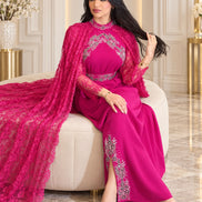 DF-654/DF-654A Lace Cape Evening Dresses