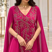 JK-07A Embellished Cape Dresses