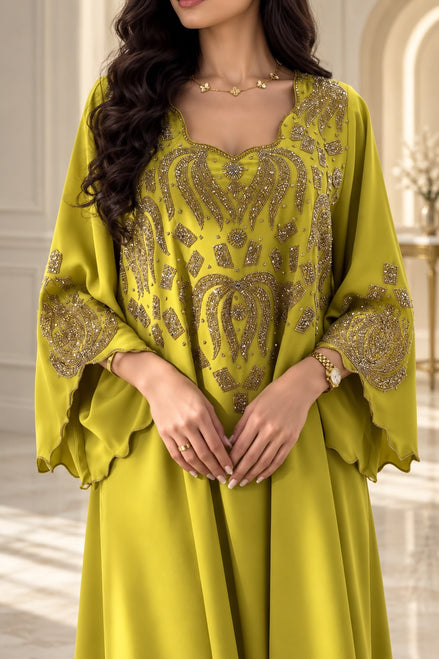 DF-443 Embellished Kaftan Dresses