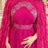 DF-654/DF-654A Lace Cape Evening Dresses