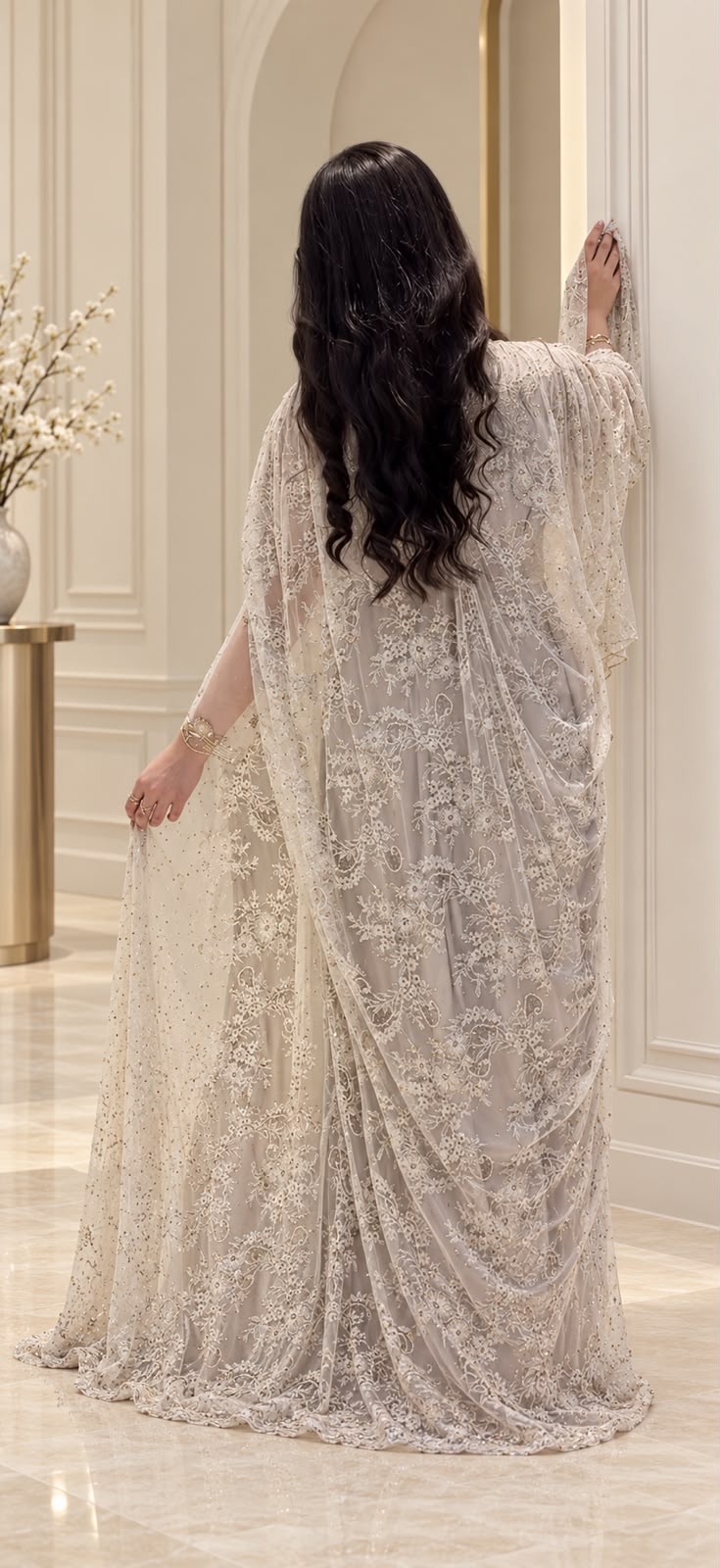 DF-654/DF-654A Lace Cape Evening Dresses
