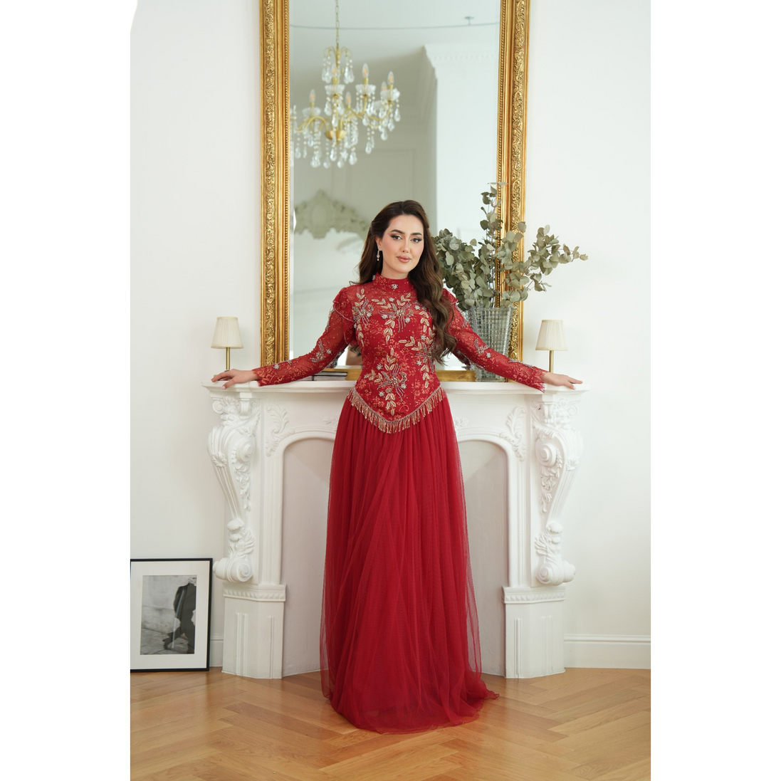JK-101-High-Neck Embellished Gowns
