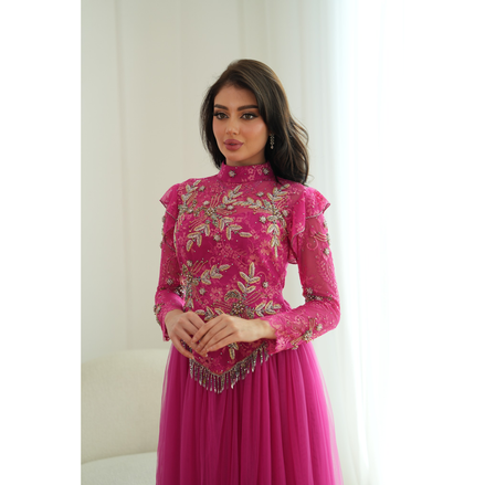 JK-101-High-Neck Embellished Gowns