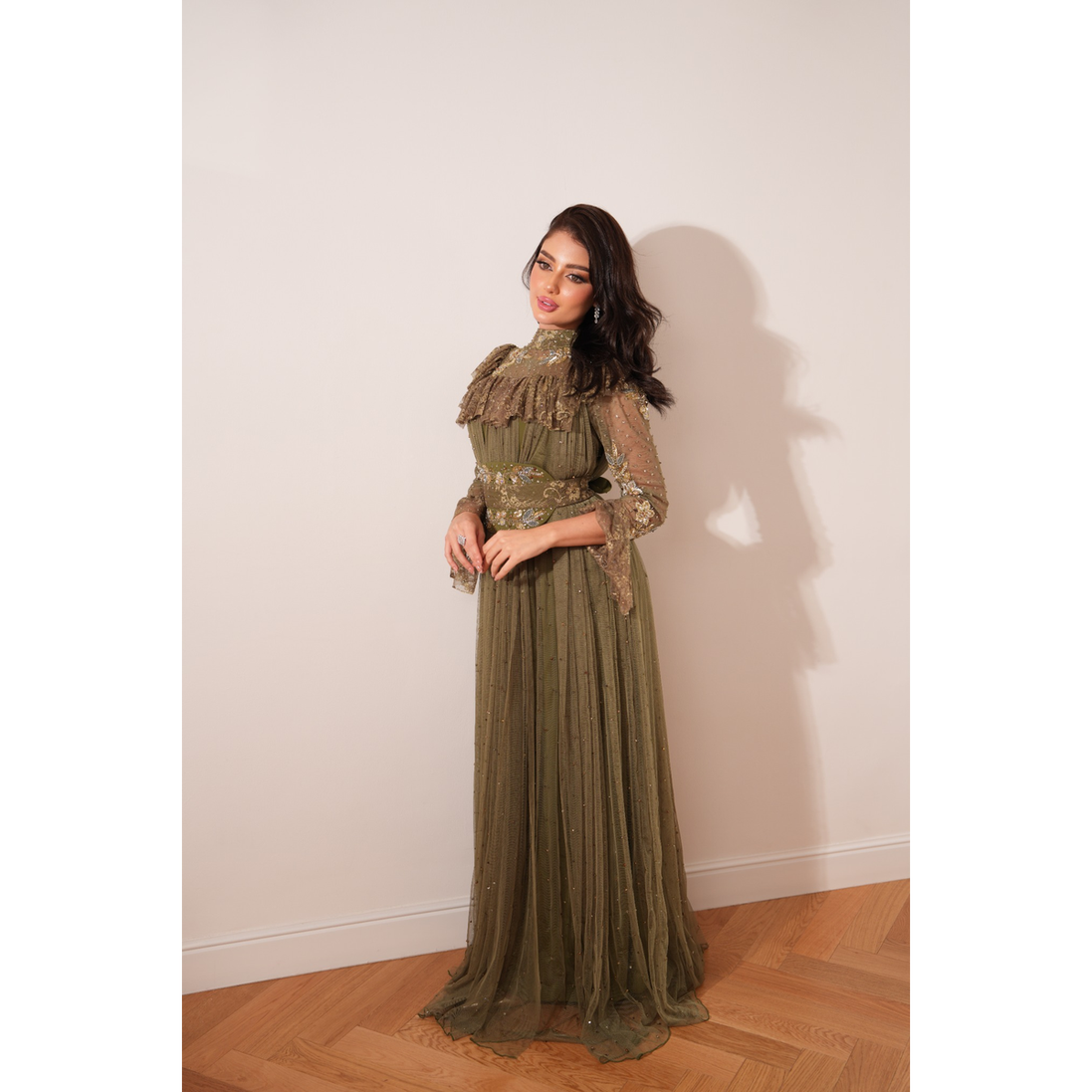 JK-103-Ruffled & Belted Gowns