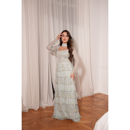 JK-106-Tiered Gowns