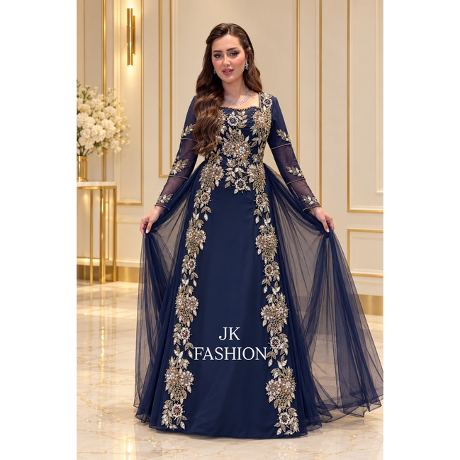 JK-100-Tulle Overlay Gowns