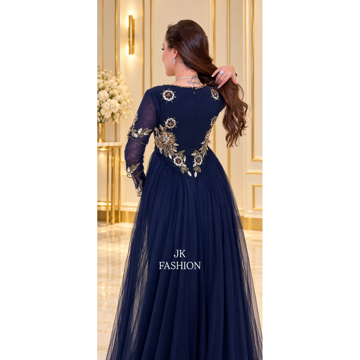 JK-100-Tulle Overlay Gowns